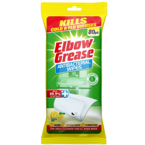 Антибактериальные салфетки Elbow Grease Lemon Fresh, 80 шт